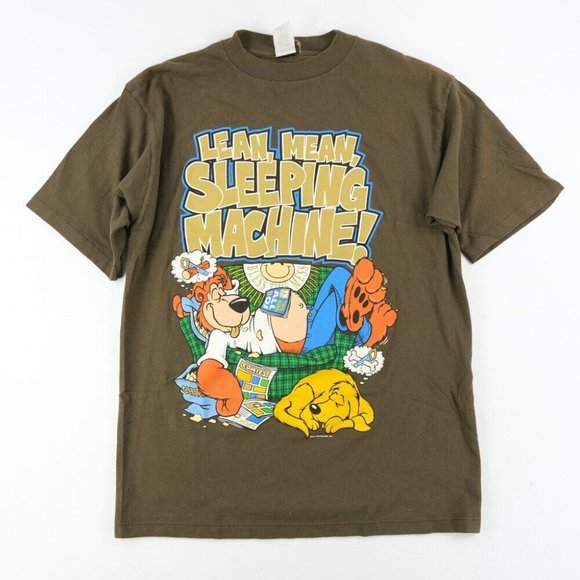 Sun Sportswear Other - Vintage “Lean Mean Sleeping Machine” Sun Sportswear Brown Graphic T-Shirt Sz L